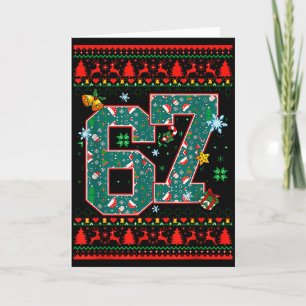 67 Six Seven Christmas Funny Meme Hand 67 Couples  Card