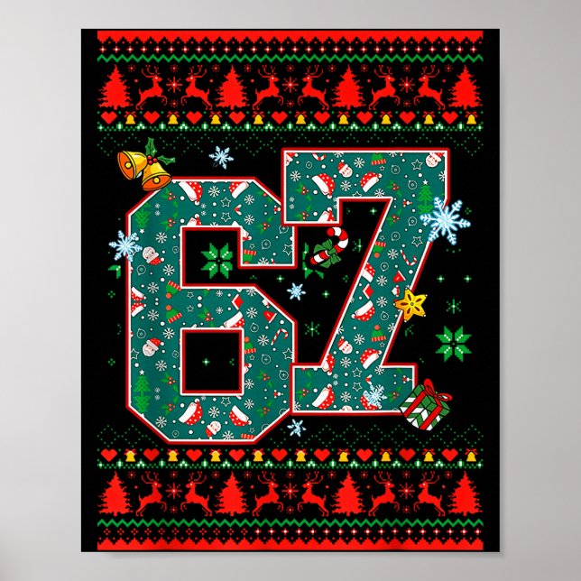 67 Six Seven Christmas Funny Meme Hand 67 Couples  Poster (Front)
