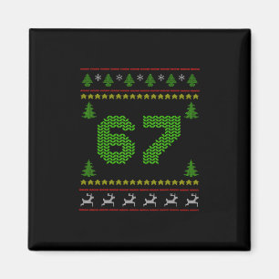 67 Six Seven Christmas Knitting 67 Ugly Christmas Magnet