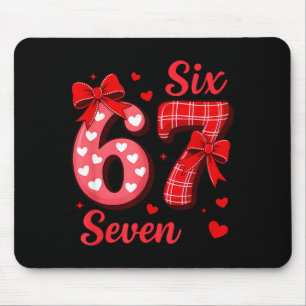 67 Six Seven Coquette Bow Girls Kids Valentines Da Mouse Pad