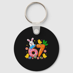 67 six seven cute bunny rabbit easter day girl kid key ring