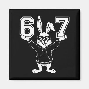 67 six seven cute bunny rabbit with sunglasses magnet