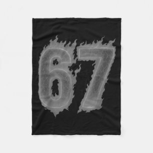 67 Six Seven Dark Flames Colorful Cool Funny 6 7 M Fleece Blanket