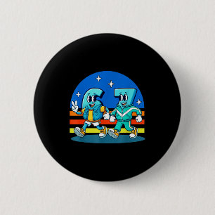 67 Six Seven Fun Meme Funny Design Kids School 6 Cm Round Badge