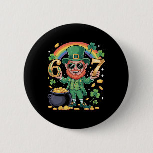 67 Six Seven Funny 6 7 Meme St Patricks Day Leprec Cm Round Badge