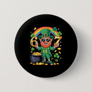 67 Six Seven Funny 6 7 Meme St Patricks Day Leprec Cm Round Badge