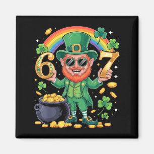 67 Six Seven Funny 6 7 Meme St Patricks Day Leprec Magnet