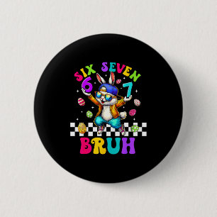 67 six seven funny bunny sunglasses rabbit happy 6 cm round badge