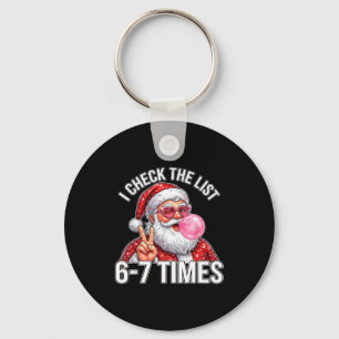 67 Six Seven Funny Christmas 6 7 Santa Meme Men Wo Key Ring