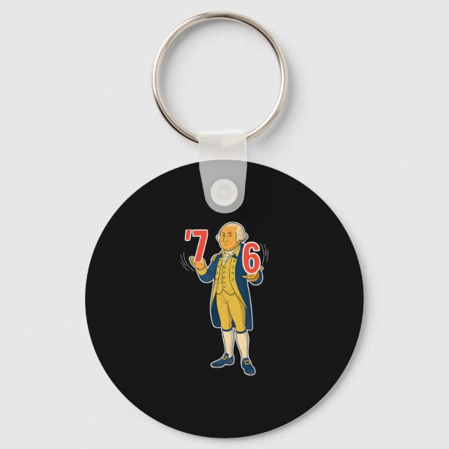 67 Six Seven Funny George Washington Meme  Key Ring (Front)