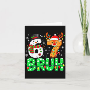 67 Six Seven Funny Snowman Reindeer Bruh 6 7 Meme  Card
