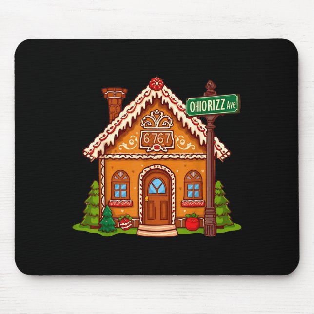67 Six Seven Gingerbread House Funny Teacher Chris Mouse Pad (Front)