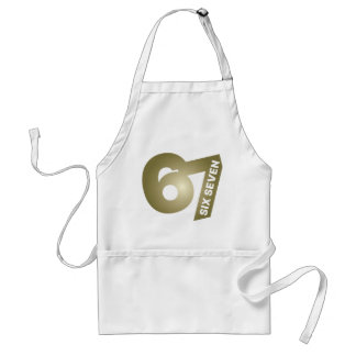 67 Six Seven Gold Typography Black Standard Apron