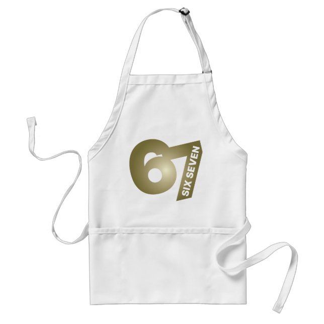 67 Six Seven Gold Typography Black Standard Apron (Front)