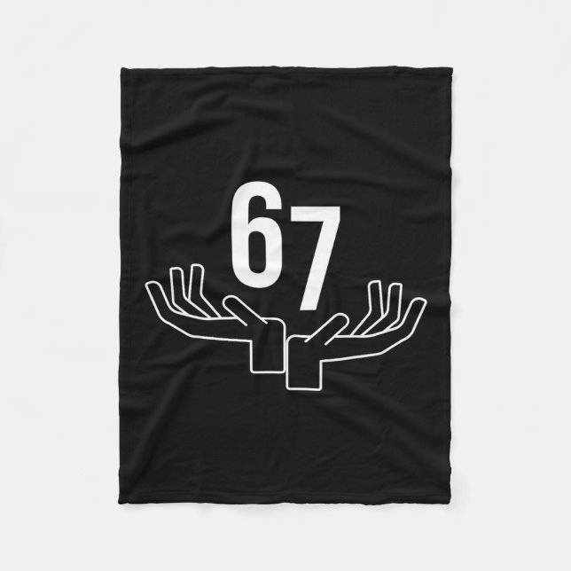 67 Six Seven Hand Gesture Meme  Fleece Blanket (Front)