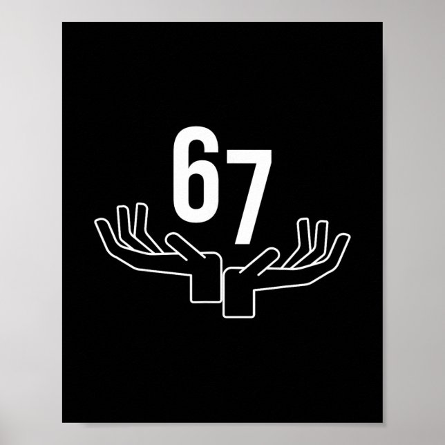 67 Six Seven Hand Gesture Meme  Poster (Front)