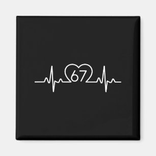 67 Six Seven Heartbeat Number Cute Valentine Tee Magnet