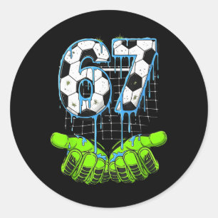 67 Six Seven Ice Cream Drip Soccer Funny 6 7 Gen A Classic Round Sticker