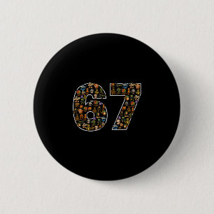 67 Six Seven Italian Brainrot Gen Alpha Meme  6 Cm Round Badge