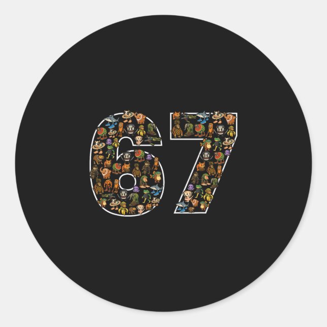 67 Six Seven Italian Brainrot Gen Alpha Meme  Classic Round Sticker (Front)
