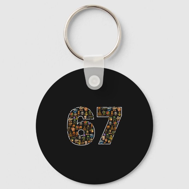 67 Six Seven Italian Brainrot Gen Alpha Meme  Key Ring (Front)