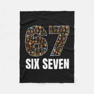 67 Six Seven Italian Brainrot Gen Alpha Slang Meme Fleece Blanket