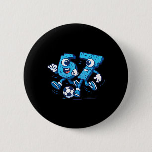 67 Six Seven Italian Brainrot Kids Soccer 67 Meme 6 Cm Round Badge