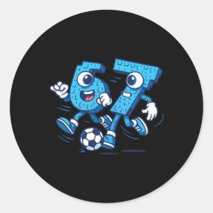 67 Six Seven Italian Brainrot Kids Soccer 67 Meme Classic Round Sticker