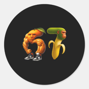 67 Six Seven Italian Brainrot Meme Couple Matching Classic Round Sticker