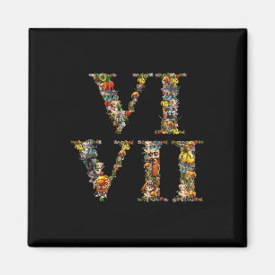 67 Six Seven Italian Brainrot Roman Numeral Meme Magnet