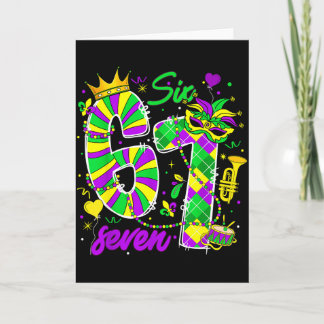 67 Six Seven Mardi Gras Carnival New Orleans Fleur Card