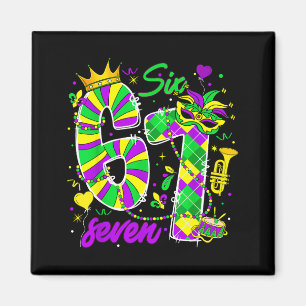 67 Six Seven Mardi Gras Carnival New Orleans Fleur Magnet
