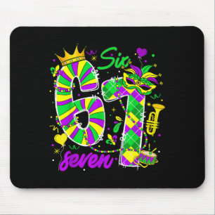 67 Six Seven Mardi Gras Carnival New Orleans Fleur Mouse Pad