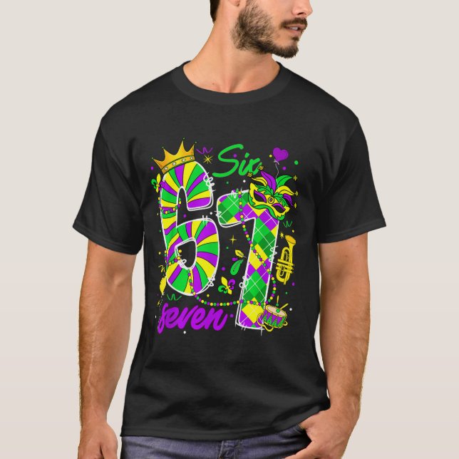 67 Six Seven Mardi Gras Carnival New Orleans Fleur T-Shirt (Front)