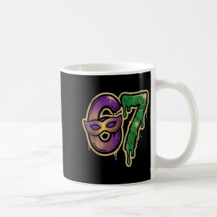 67 Six Seven Mardi Gras Graffiti Gen Alpha Brain R Coffee Mug