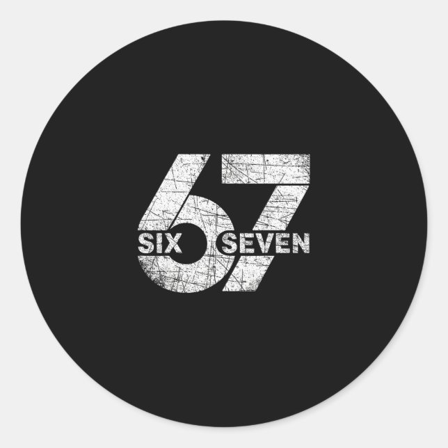 67 Six Seven Meme 2  Classic Round Sticker (Front)