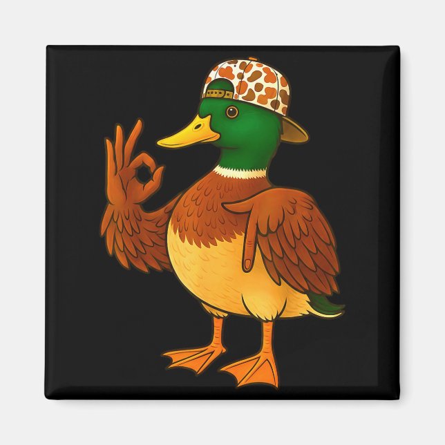67 Six Seven Meme Camo Mallard Duck Hunting Boys M Magnet (Front)