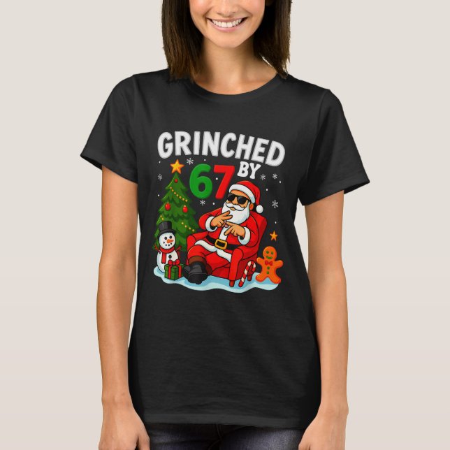 67 Six Seven Meme Christmas Ed By 6-7 Gen Alpha Sl T-Shirt (Front)