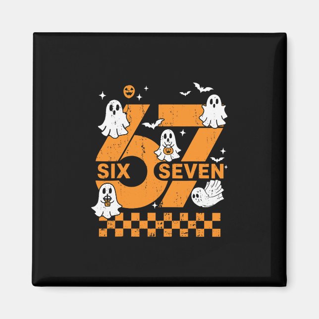 67 Six Seven Meme Fun 6 7 Couple Matching Hallowee Magnet (Front)