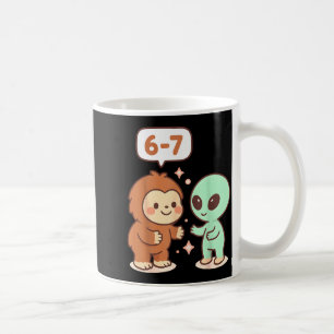 67 Six Seven Meme Funny Bigfoot Alien Sasquatch Uf Coffee Mug