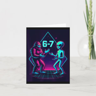 67 Six Seven Meme Funny Bigfoot Alien Sasquatch Uf Thank You Card