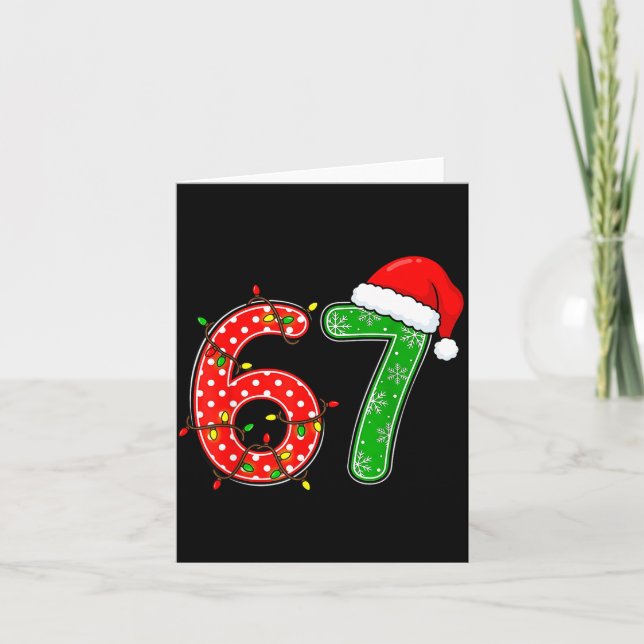 67 Six Seven Meme Funny Christmas 6 7 Meme Men Wom Card (Front)