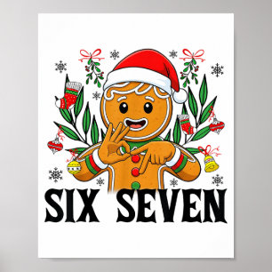 67 Six Seven Meme Funny Xmas Gingerbread Hand Sign