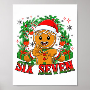 67 Six Seven Meme Funny Xmas Gingerbread Hand Sign