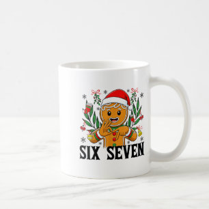 67 Six Seven Meme Funny Xmas Gingerbread Hand Sign Coffee Mug