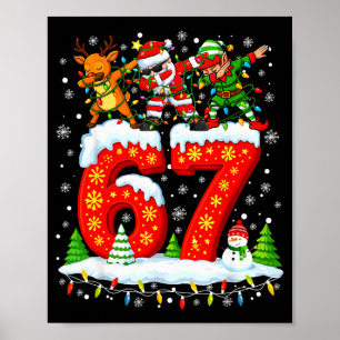 67 Six Seven Meme Gen Alpha Christmas Santa Elf Re Poster