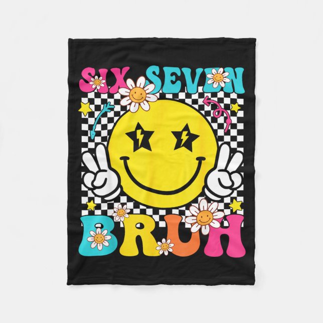 67 Six Seven Meme Gen Alpha Slang 6 7 Funny Boys G Fleece Blanket (Front)