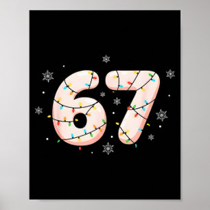 67 Six Seven Meme Gen Alpha Slang Christmas Lights Poster