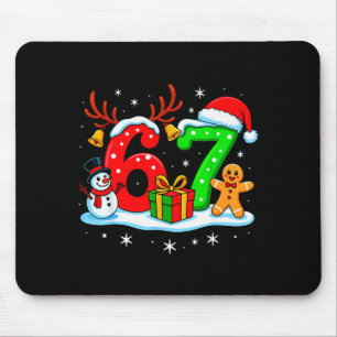 67 Six Seven Meme Gen Alpha Slang Funny Christmas  Mouse Pad