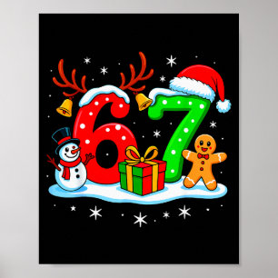 67 Six Seven Meme Gen Alpha Slang Funny Christmas Poster